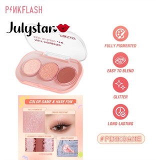 Bảng Phấn Mắt PINKFLASH 3 Màu Sắc Tố Cao Dễ Pha Trộn Lâu Trôi Không Thấm Nước Màu Trang Điểm Đẹp ღ Pink Girl Bling Makeup Look