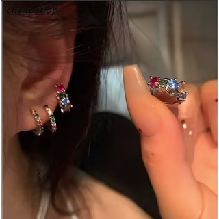 Ifyou 4 Cái / bộ Bộ Bông Tai Pha Lê Nhiều Màu Sắc Cho Người Phụ Nữ Không Gây Dị Ứng Bông Tai Phụ Kiện Trang Sức