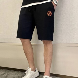 Quần Short Nam Nữ Thêu Nhỏ H Cotton Thoáng Khí Năm Điểm Quần ins Dạo Phố Bé Trai Bé Gái Quần Short