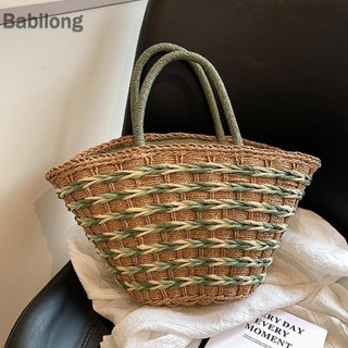  Túi Tote dệt rơm nữ Túi rơm thủ công Dung tích lớn để mua sắm du lịch