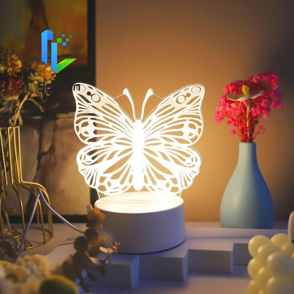 Đèn ngủ bướm 3D GOFIDIN, Đèn bàn Mini hoạt hình dễ thương, Trang trí nội thất có điều khiển bằng cảm ứng Phòng đèn Led sáng tạo tinh tế