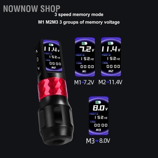 NOWNOW SHOP Bộ bút xăm không dây Pin kép 2000mAh Màn hình đầy màu sắc LED Bút cung cấp năng lượng cho