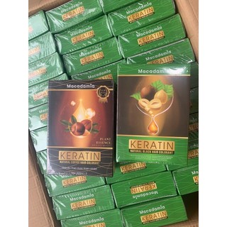 Nhuộm đen Macadamia Keratin 1000ML, nhuộm đen nâu thảo dược phủ bạc không dính da đầu Minh Anh Hair Store