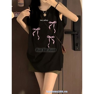 Ruo Bei Xuân Áo vest nữ thể thao Mỹ cao cấp niche top Đơn giản giản giản dị dây treo rộng