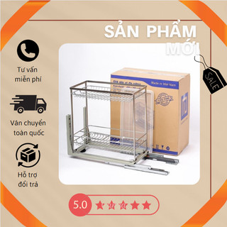 Giá Đựng Gia Vị Nhà Bếp Inox SUS 304 Chống Gỉ, Ray Trượt Tiện Lợi, Đựng Dao, Thớt, Nắp Vung, Đũa