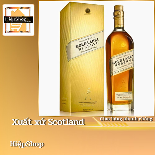 Nước Whiskey Rượu JOHNNIE WALKER GOLD LABEL Scotland 750mL/có hộp