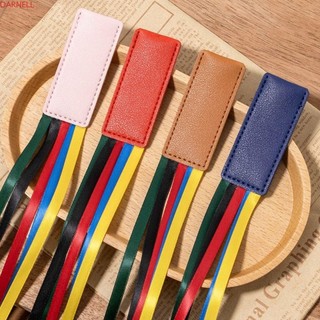 Dấu trang DARNELL có ruy băng, Máy phân loại đọc sách nhiều màu, Da PU tối giản Handcrated Reading Bookmark Book Paginator Book Lovers