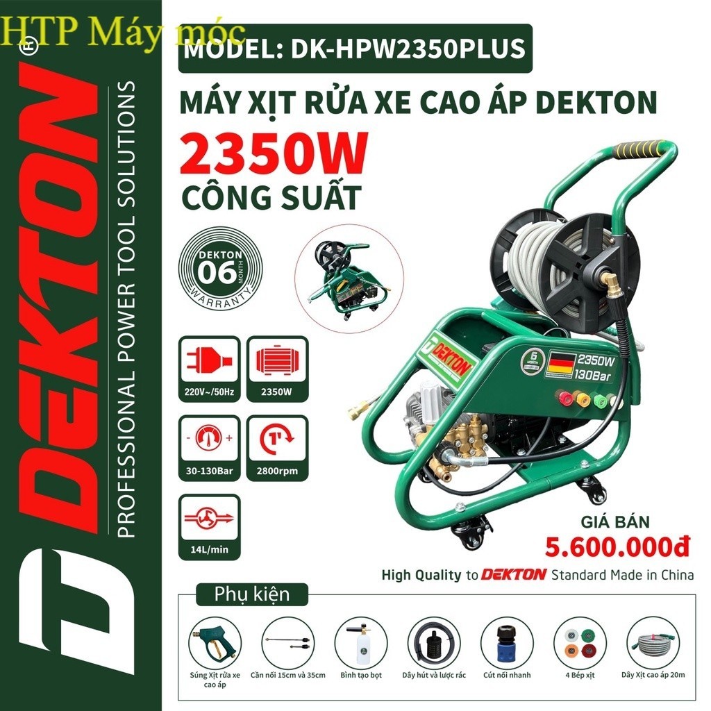 Máy Rửa Xe Dekton DK-HPW2350 plus - 2350W -  (Chuyên Nghiệp) HPT Chuyên máy móc