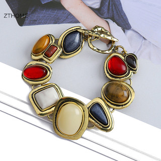 Zthome Bohemian Phong Cách Dân Tộc Vintage Vòng Tay Dành Cho Nữ Cô Gái Thời Trang Nhiều Màu Sắc Tuyên Bố Đá Vòng Tay Cảm Giác Cao Cấp Trang Sức HOT