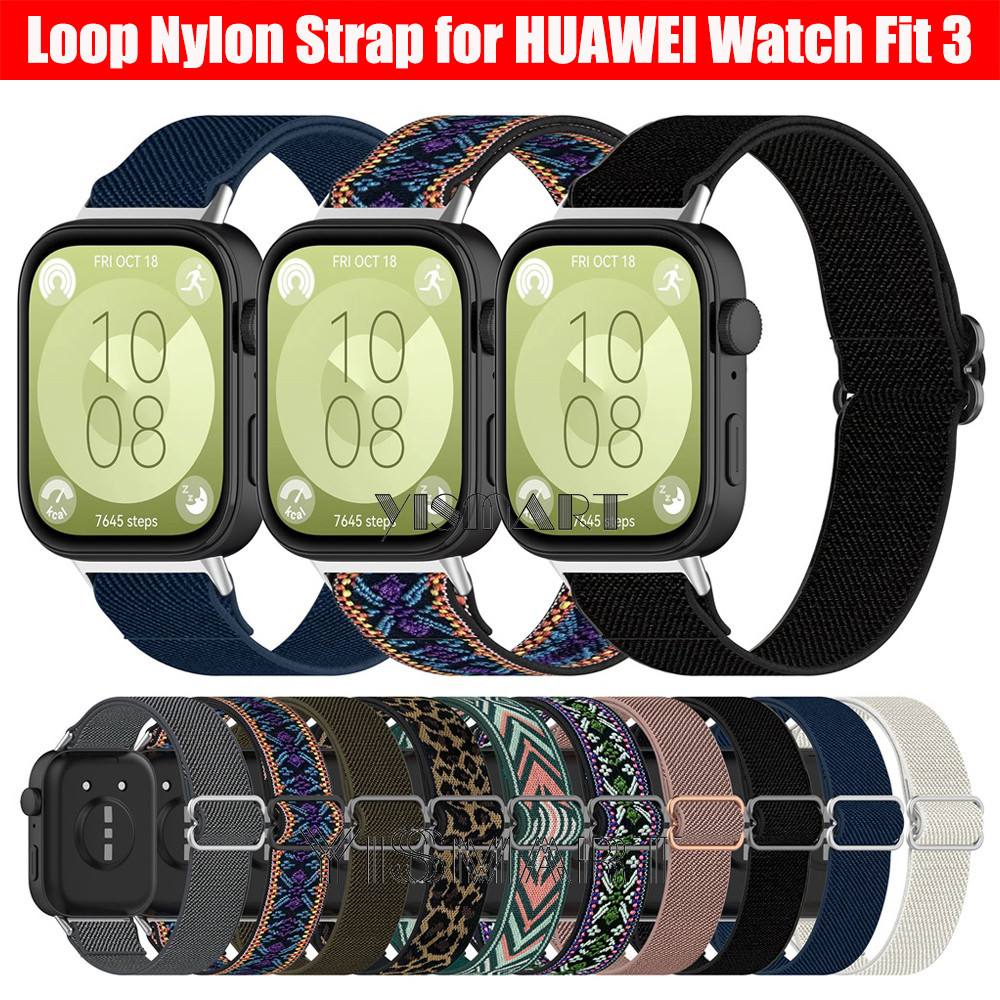 Dây đeo Nylon bện cho Huawei Watch Fit 3 Vòng đeo tay đàn hồi thể thao cho Huawei Watch Fit3