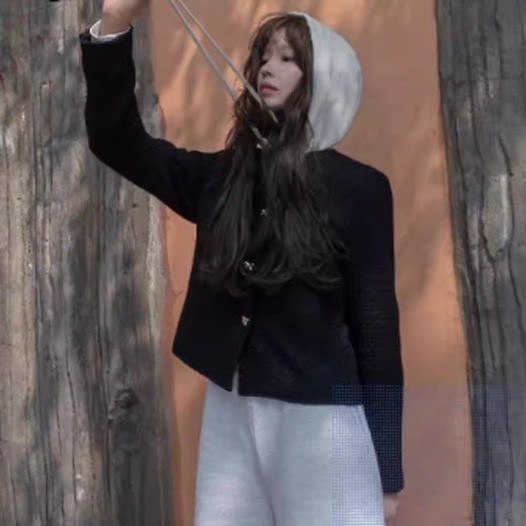 áo khoác Zara made in Morocco dạ len ép đen nơ khuy