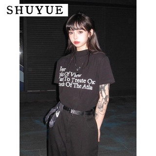 SHUYUE áo phông áo thun nữ croptop baby tee Casual Vintage Hàn Phong phổ biến WCS2440FFM 15Z240411