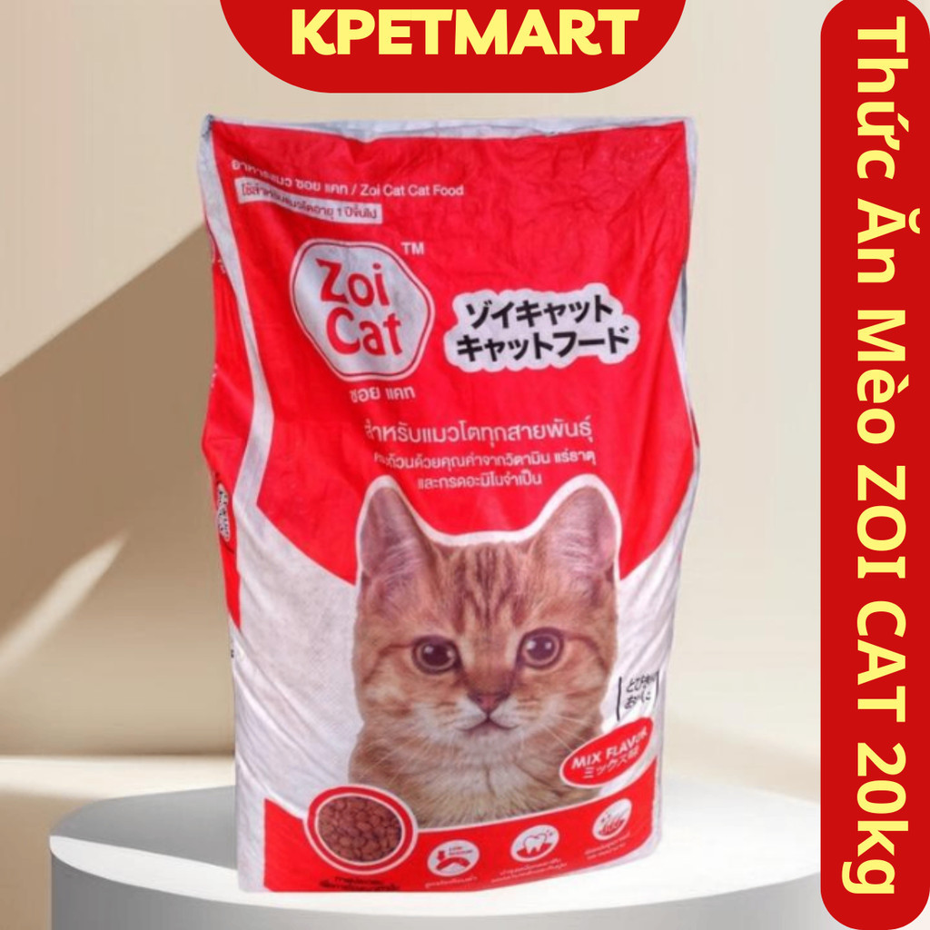 Thức Ăn Hạt Cho Mèo ZOI CAT 20kg - COMBO 20 gói 1kg Thức Ăn Cho Mèo Mọi Độ Tuổi ZOICAT - Hạt Cho Mèo