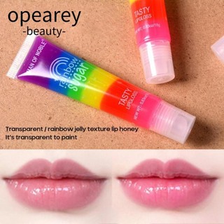 Opearey Jelly Lipstick, Rainbow Vitamin E Burst Lip Oil, Fruit Moisturising Transparent Plumping Lip Gloss Makeup
