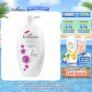 Sữa tắm trắng và dưỡng ẩm có hạt Enchanteur white creamy body scrub 650gr