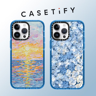 Casetify Nghệ Thuật Hoàng Hôn Rong Biển Hoa Lấp Lánh viền Acrylic Ốp Điện Thoại Cho iPhone 15 Pro Max 14 ProMax 13 12 12Pro 11 Vỏ Bảo Vệ Cứng Điện Thoại Chống Sốc