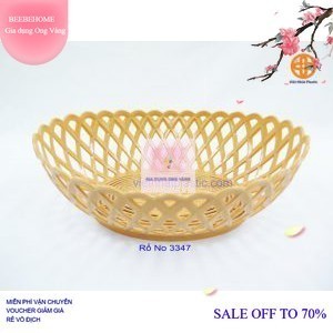    XẢ KHO   Rổ Nhựa Giả Mây Hình Bầu Dục To - Bé Việt Nhật Plastic Rổ Nhựa Đa Năng Đựng Rau Sống Hoặc Giấy Ăn,... 