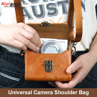 Vỏ PU Máy Ảnh Cho Sony ZV-1 RX100 RX100III Canon G7X CCD Túi Đeo Vai Di Động Đeo Ngang
