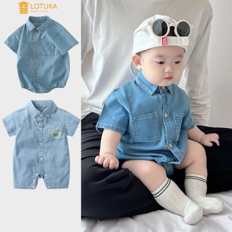 Body Chip, Body Đùi Jean Mỏng Mát LOTUKA Trẻ Trung Năng Động, Bodysuit Cho Bé, Bộ Quần Áo Trẻ Em Size 3-12kg