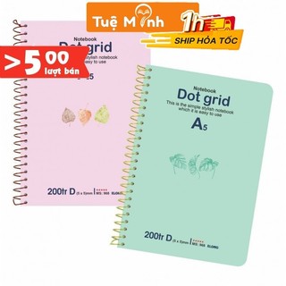 Sổ KLong A5 200 trang VPPTUEMINH giấy Dot Grid chấm tròn lò xo đơn bìa cứng, vở KLong MS 968