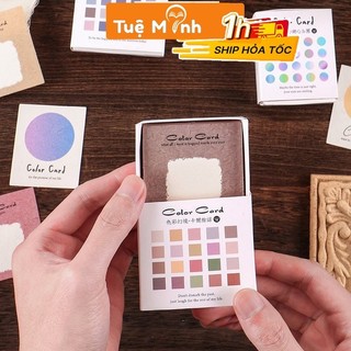 Hộp 40 tờ note Color card - sticker khung nền đóng dấu VPPTUEMINH, viết chữ trang trí NO07