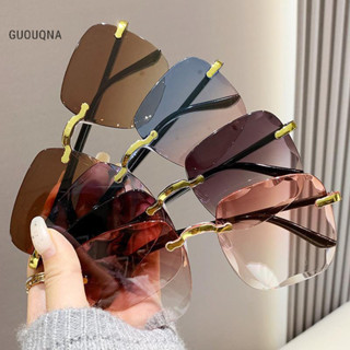 Guouqna Kính Mắt Chuyển Đổi Thời Trang Nữ Chống Tia UV Sắc Thái Kính Mát Nữ Đơn Giản Vuông Không Khung BASL