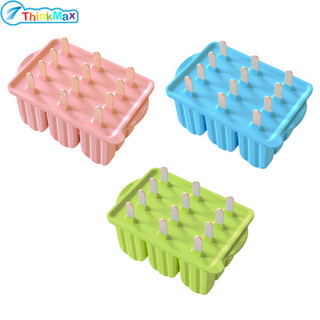12 Khoang Silicon Popsicle Khuôn Với 50 Chiếc Popsicle Stick Mùa Hè Tự Làm Popsicle Maker Khuôn Làm Kem Khuôn