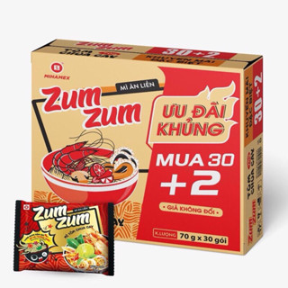 Mì ZumZum Tôm chua cay One One 60g thùng 30 ăn liền 1k 3 hảo ba Mihamex tôm miền hảo gấu bình đại indomie trẻ em Zum Zum
