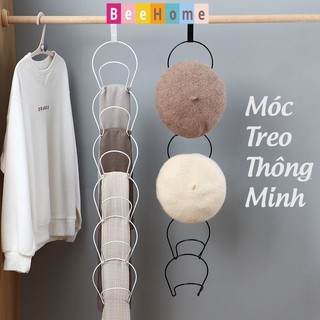 Móc Treo Mũ, Khăn, Túi Xách Và Quần Áo 5 Tầng, Móc Treo Sau Cánh Cửa Đa Năng Chất Liệu Thép Không Gỉ