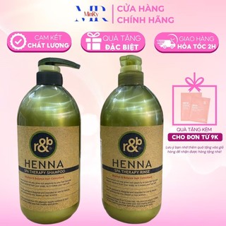 Gội xả phục hồi tóc R&B HENNA SPA THERAPY 1000mlx2, dưỡng ẩm và làm mềm mại tóc | HAIRSHOP MINRY