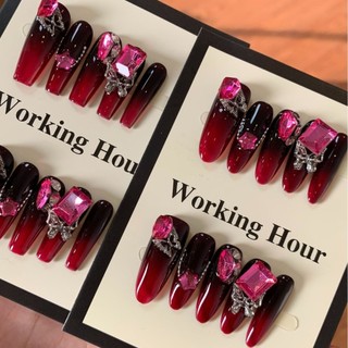 Đùi Tóc Thô Mận Boss Vẽ Tay Móng Tay Vẽ Tay Cao Cấp Công Nghiệp Nặng Miếng Dán Móng Tay Mới Móng Tay Giả Đeo Móng Tay Tay