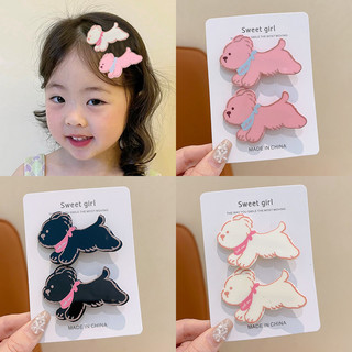 Set3 chiếc hoạt hình chó con kẹp tóc mũ 2024 mới dễ thương bé gái bên nổ kẹp tóc mũ