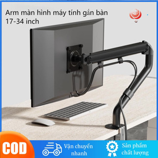 Arm màn hình máy tính gắn bàn  17-34 inch, giá treo màn hình lcd cột đứng nâng hạ dễ dàng