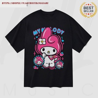 HOT Áo thun Unisex My Melody Sanrio Kawaii Art Oversized 100% Cotton ngắn tay