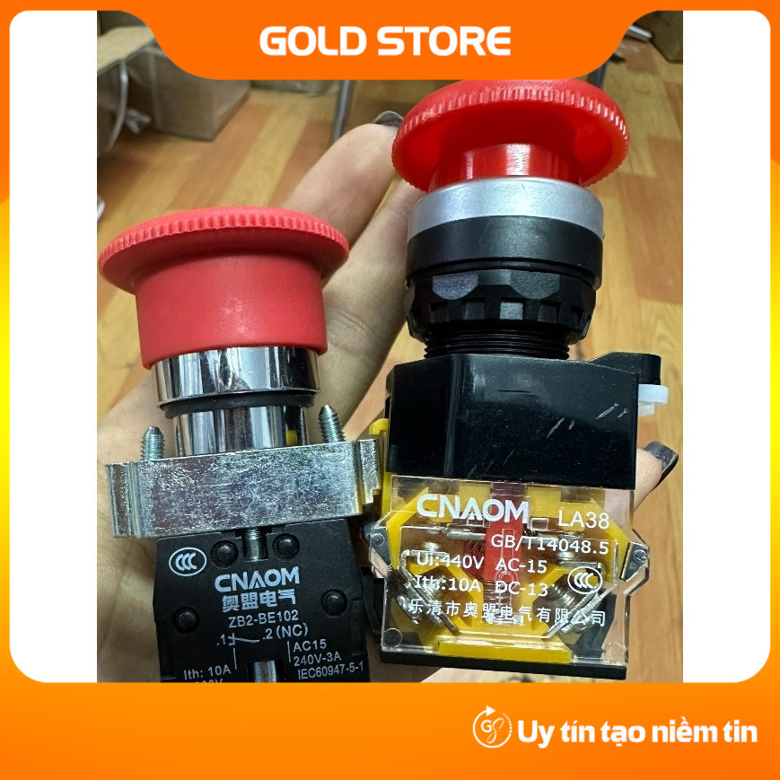 [Có sẵn] Nút Dừng Khẩn Cấp, nút Stop Phi 22