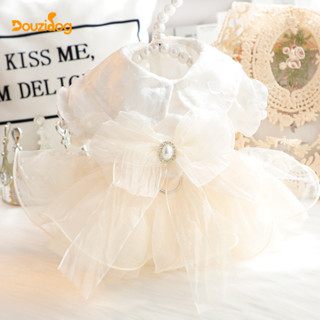 Quần Áo Cho Chó Mùa Xuân Mùa Hè Quần Áo Mỏng Phong Cách Công Chúa Mèo Đầm Figaro Váy Cưới Chó Nhỏ Teddy Quần Áo