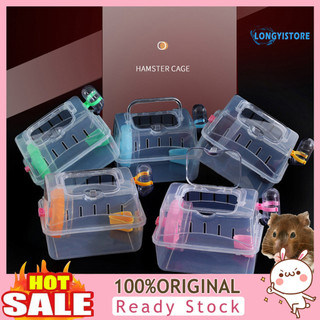 Hộp đựng du lịch Yamaler Hamster có bát đựng thức ăn Bánh xe chạy bộ di động Hamster Carrier Thùng đựng thú cưng nhỏ Đồ dùng cho thú cưng