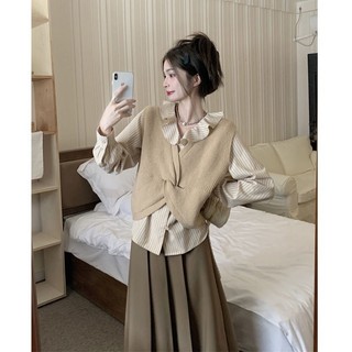 Set váy áo sơ mi Nhẹ Nhàng cho Nữ , trang phục công sở, đi học , đi làm thanh lịch