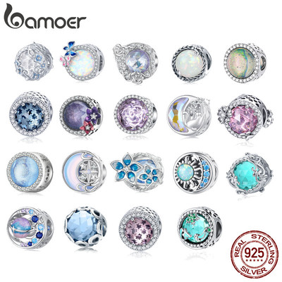 Bamoer Bạc 925 Quyến Rũ Hạt Tròn DIY Mặt Dây Chuyền SCC1576