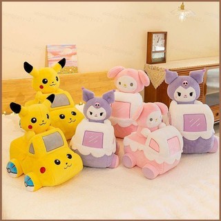 Sanrio kuromi melody pikachu lái xe sang trọng búp bê quà tặng cho trẻ em trang trí nhà ném gối đồ chơi nhồi bông cho trẻ em