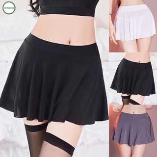 ⭐ready stock ⭐pleated short a-line free size high waist nylon transparent high quality female