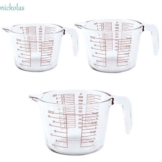 Cốc đo NICKOLAS có cân, có tay cầm Cốc đo chất lỏng an toàn cho lò nướng, Phụ kiện nấu ăn cốc sữa thủy tinh dung tích lớn trong suốt có thể tái sử dụng