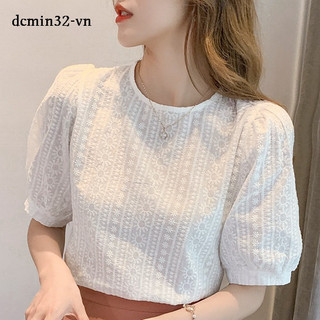 Áo Sơ Mi Voan Tay Ngắn Voan Phong Cách Retro 2023 Mùa Hè Nữ Thiết Kế Toàn Diện 9UJM