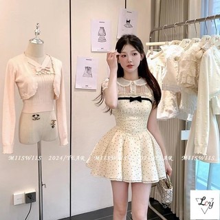 Size Lớn Quần Áo Nữ Đầm Một Mảnh Quần Áo Nữ Nhật Bản Quần Áo Cô Gái Ngọt Ngào Cô Gái Nóng Retro Búp Bê Cổ Áo Sơ Mi Áo Sơ Mi Tay Ngắn Phong Cách Con Gái Váy Chấm Bi Đầm Puff Váy Phù Hợp Với Nữ Mùa Hè Hàn Quốc Nữ