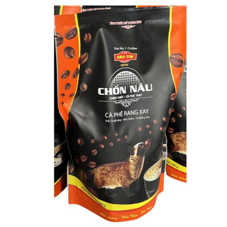 Chồn Nâu Bảo Tín Cà phê rang xay gu mạnh đậm chất gói màu đen chuẩn pha phin