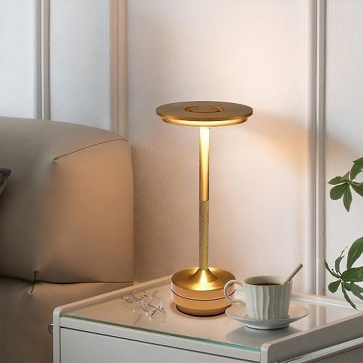 World mart - Đèn Bàn Trang Trí Phòng Ngủ Luxury Dinner Table Lamps Cảm Ứng, Pin 1800mAh, 3 Chế Độ Án