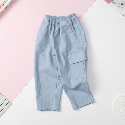 Quần bò đi học LITIBABY, dáng dài, 1 túi hông size 2 tuổi đến 7 tuổi