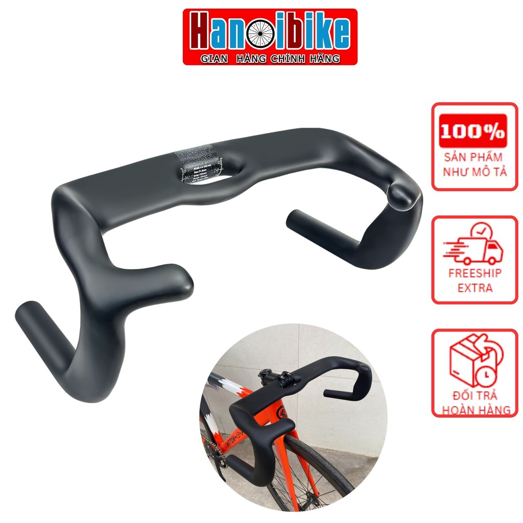 Ghi Đông Xe Đạp Fixed Gear Track Carbon Sừng GRENTIN mã G0403 - 31.8x38.5