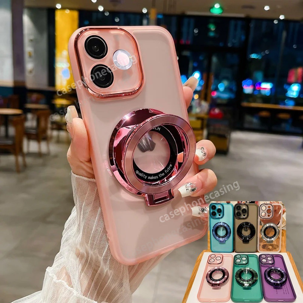 Đế CD Vỏ Từ Tính Cho Oppo A6 A5 Pro A5Pro A6Pro 5G 4G 2025 Ốp Điện Thoại Từ Đứng Bảo Vệ Ống Kính Sil
