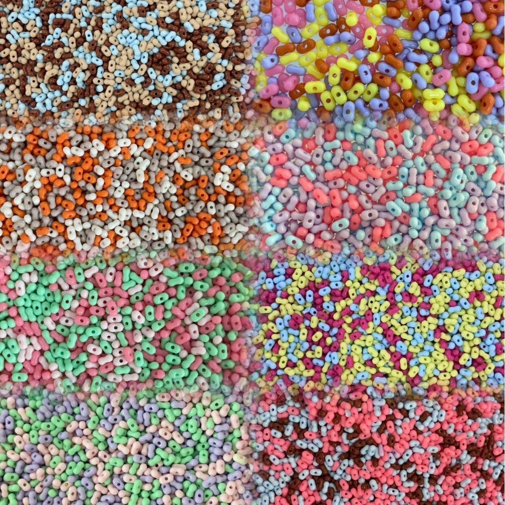 50gam charm hạt đậu 3x6mm mix nhiều màu